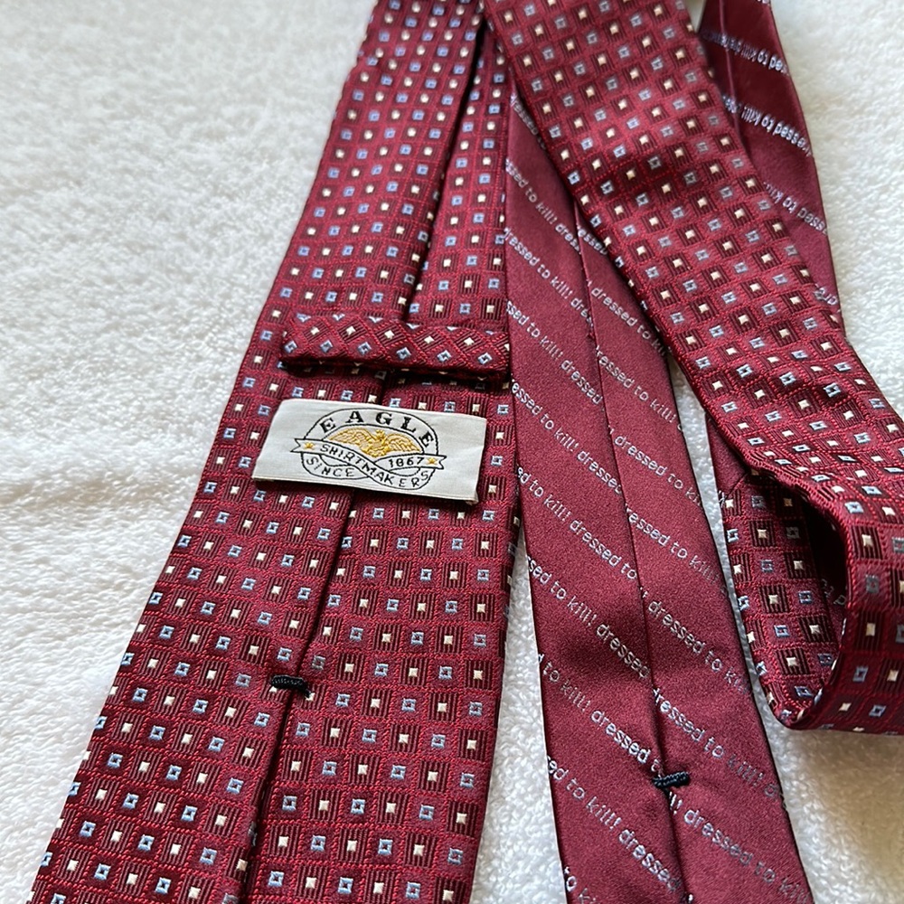Eagle shirtmakers red pattern tie
